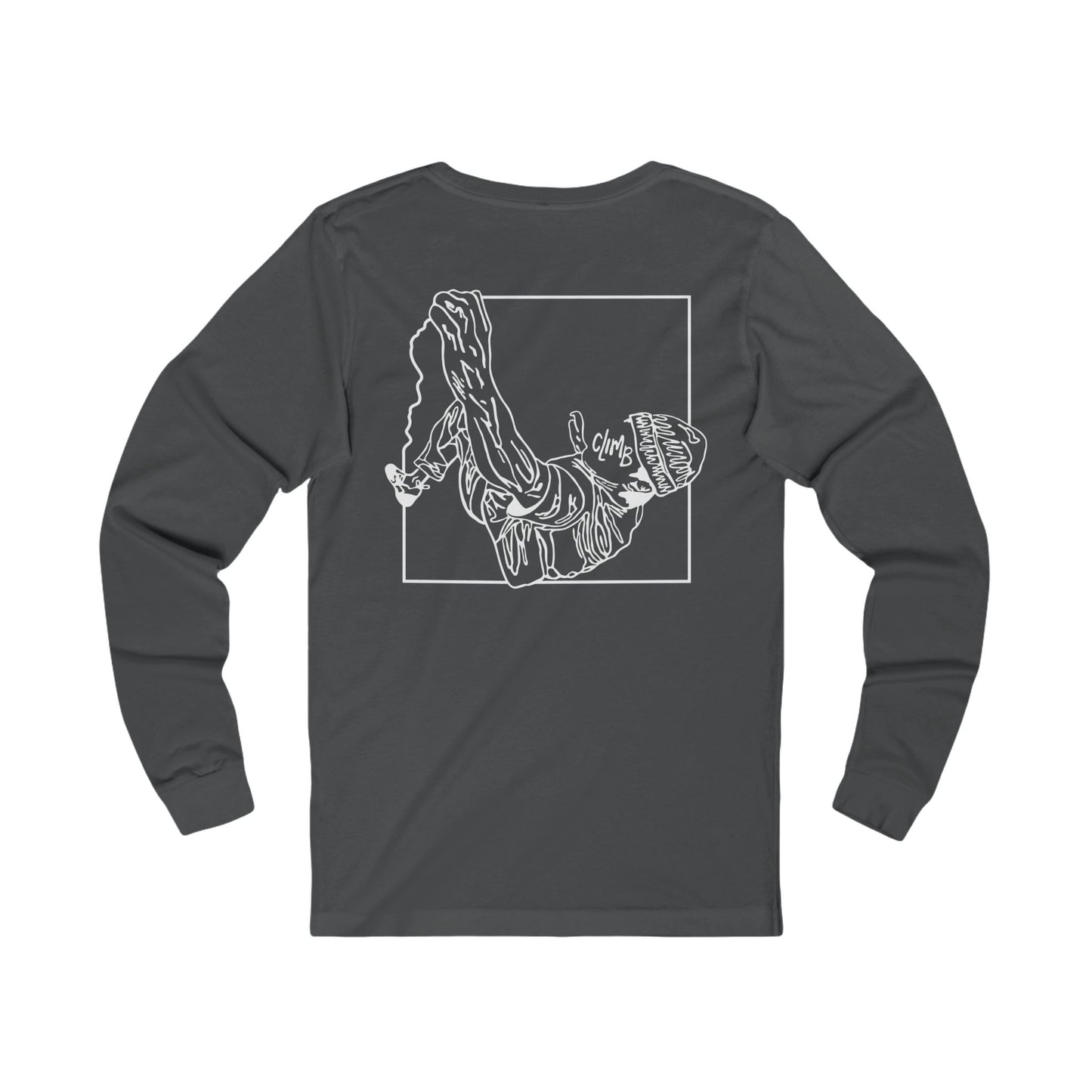 The Flow State | Minimalist Climber Line Art Long-Sleeve Tee | Modern Climbing & Bouldering Shirt
