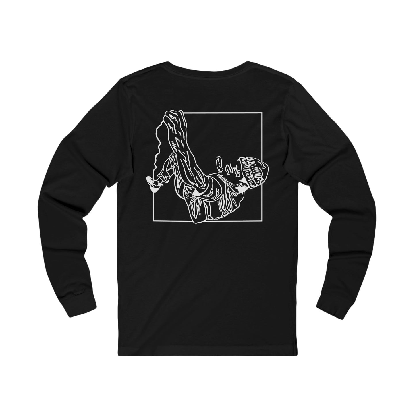 The Flow State | Minimalist Climber Line Art Long-Sleeve Tee | Modern Climbing & Bouldering Shirt