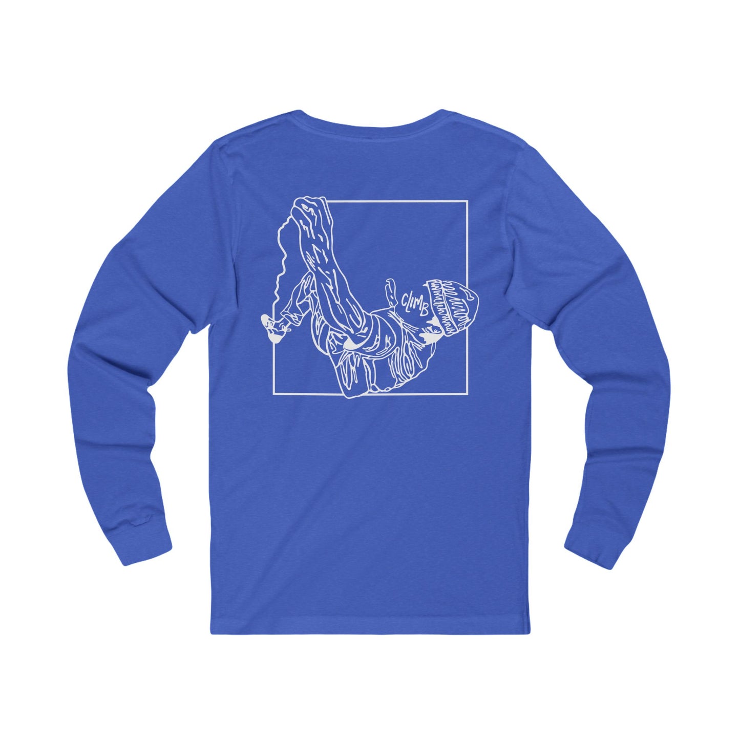 The Flow State | Minimalist Climber Line Art Long-Sleeve Tee | Modern Climbing & Bouldering Shirt