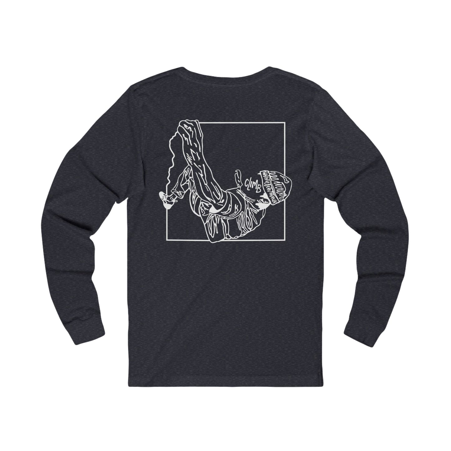 The Flow State | Minimalist Climber Line Art Long-Sleeve Tee | Modern Climbing & Bouldering Shirt
