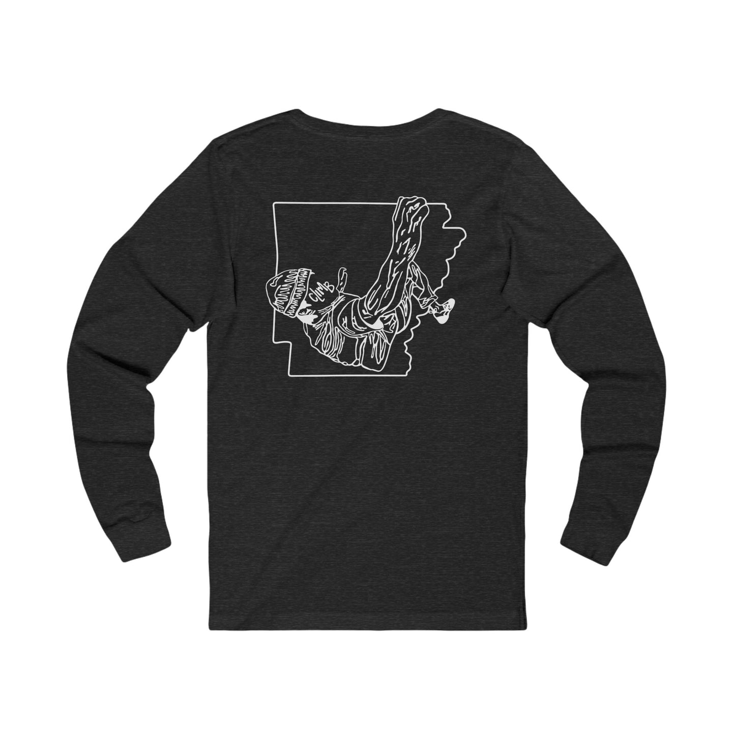 The Natural Flow State | Minimalist Climber Line Art Long-Sleeve Tee | Modern Climbing & Bouldering Shirt