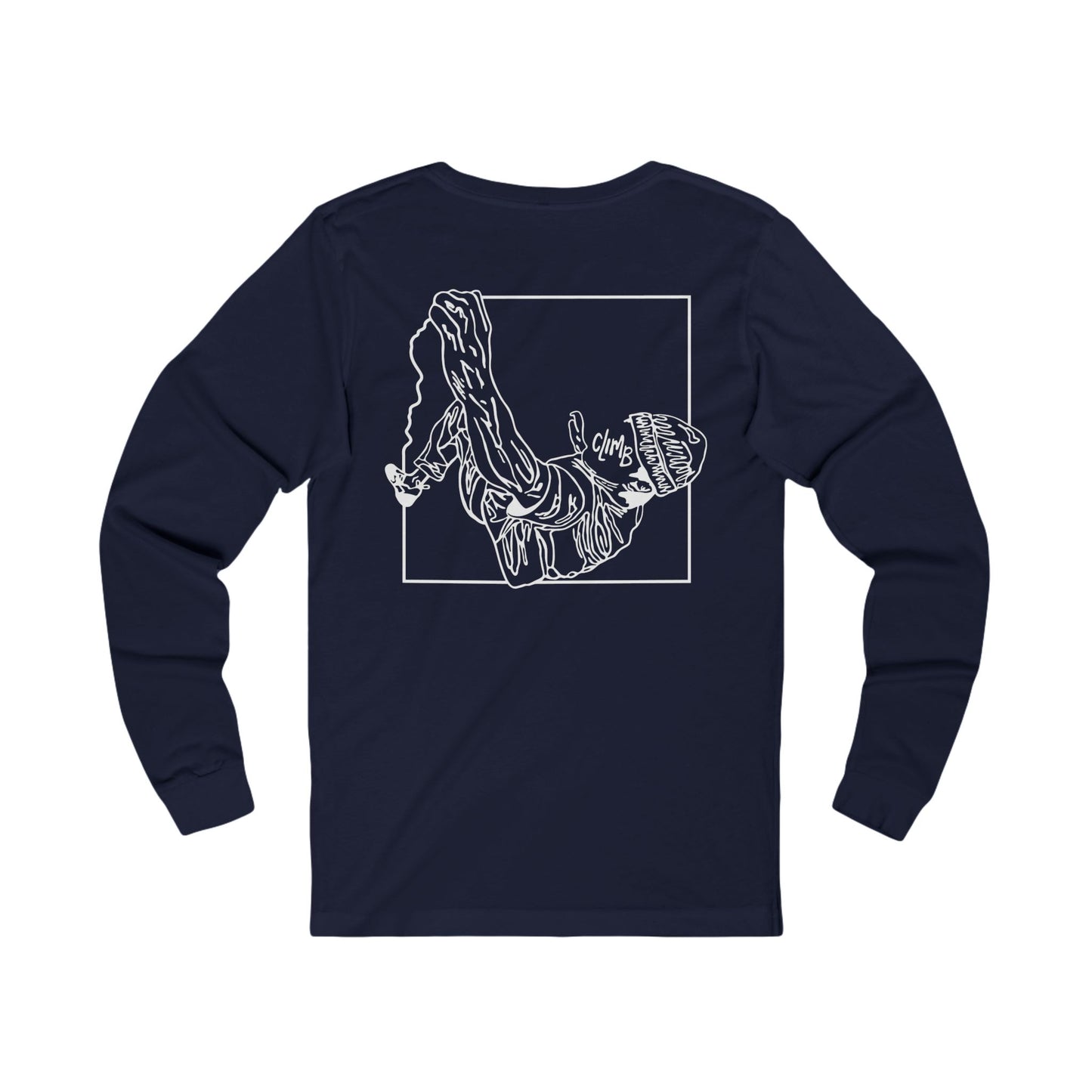 The Flow State | Minimalist Climber Line Art Long-Sleeve Tee | Modern Climbing & Bouldering Shirt
