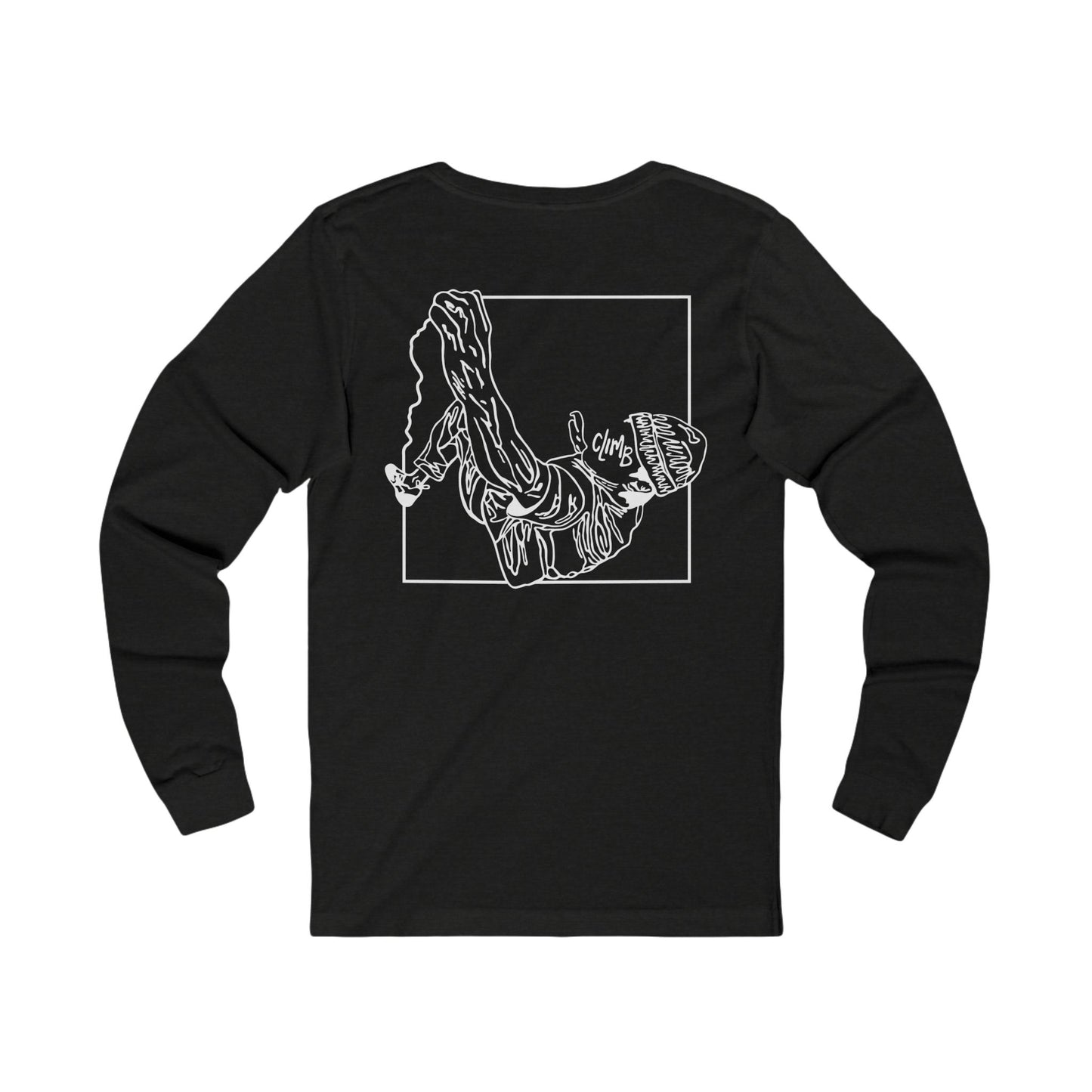 The Flow State | Minimalist Climber Line Art Long-Sleeve Tee | Modern Climbing & Bouldering Shirt