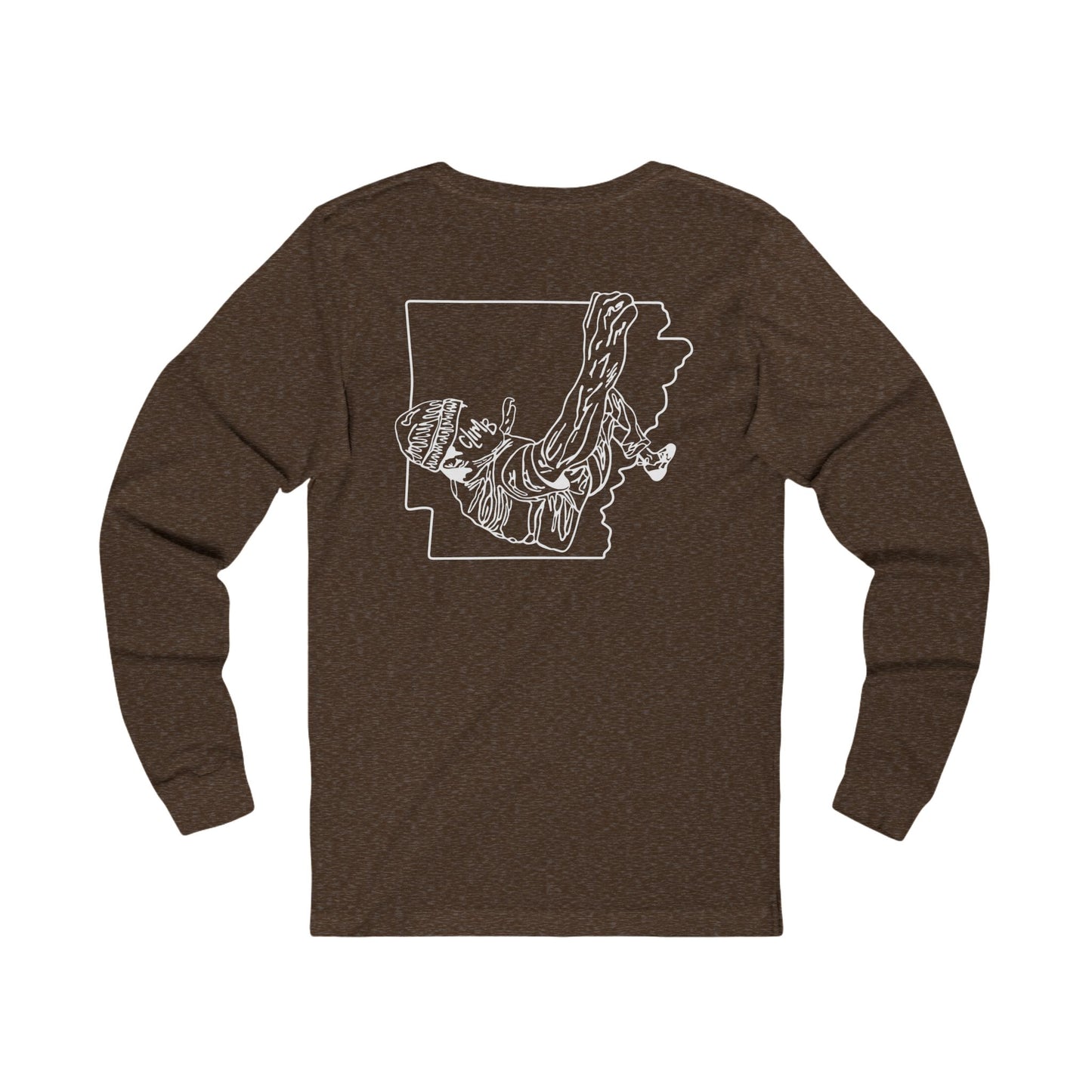 The Natural Flow State | Minimalist Climber Line Art Long-Sleeve Tee | Modern Climbing & Bouldering Shirt
