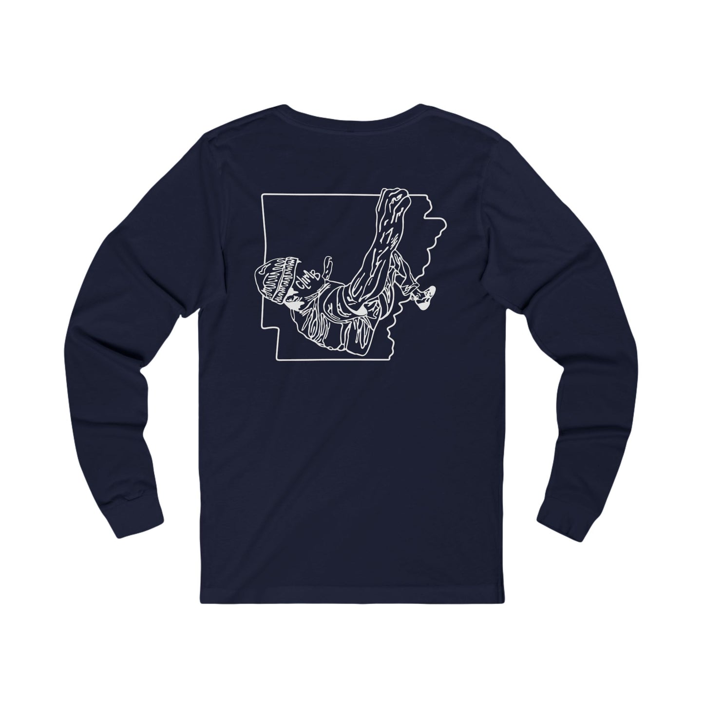 The Natural Flow State | Minimalist Climber Line Art Long-Sleeve Tee | Modern Climbing & Bouldering Shirt