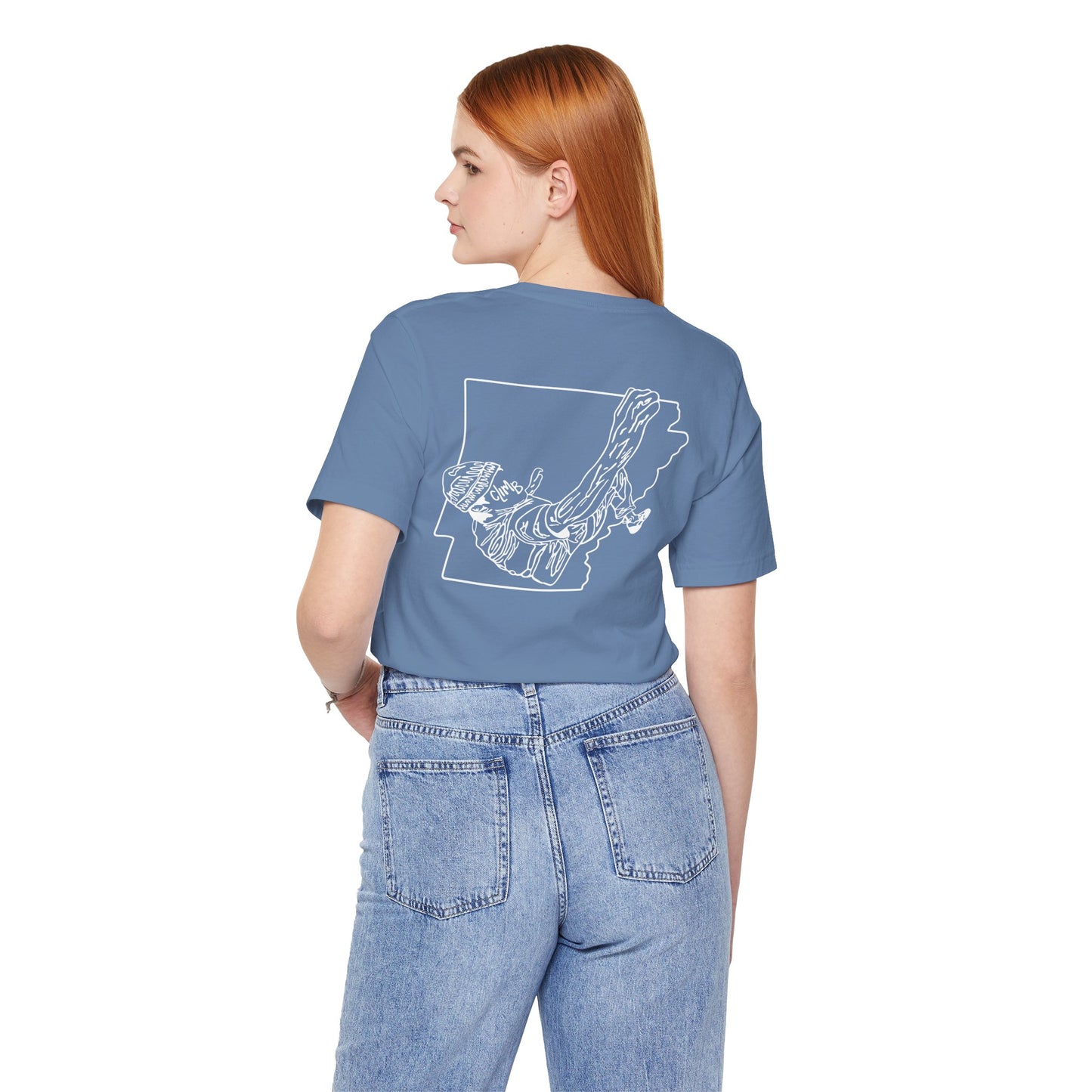 The Natural Flow State | Minimalist Climber Line Art Tee | Modern Climbing & Bouldering Shirt