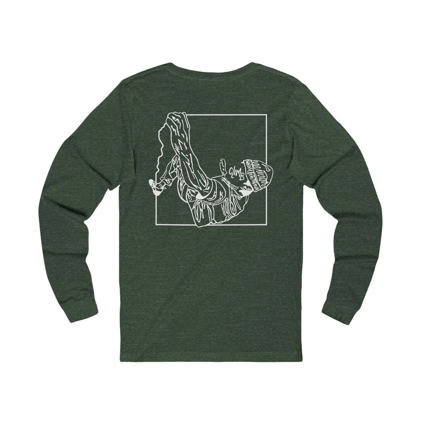 The Flow State | Minimalist Climber Line Art Long-Sleeve Tee | Modern Climbing & Bouldering Shirt
