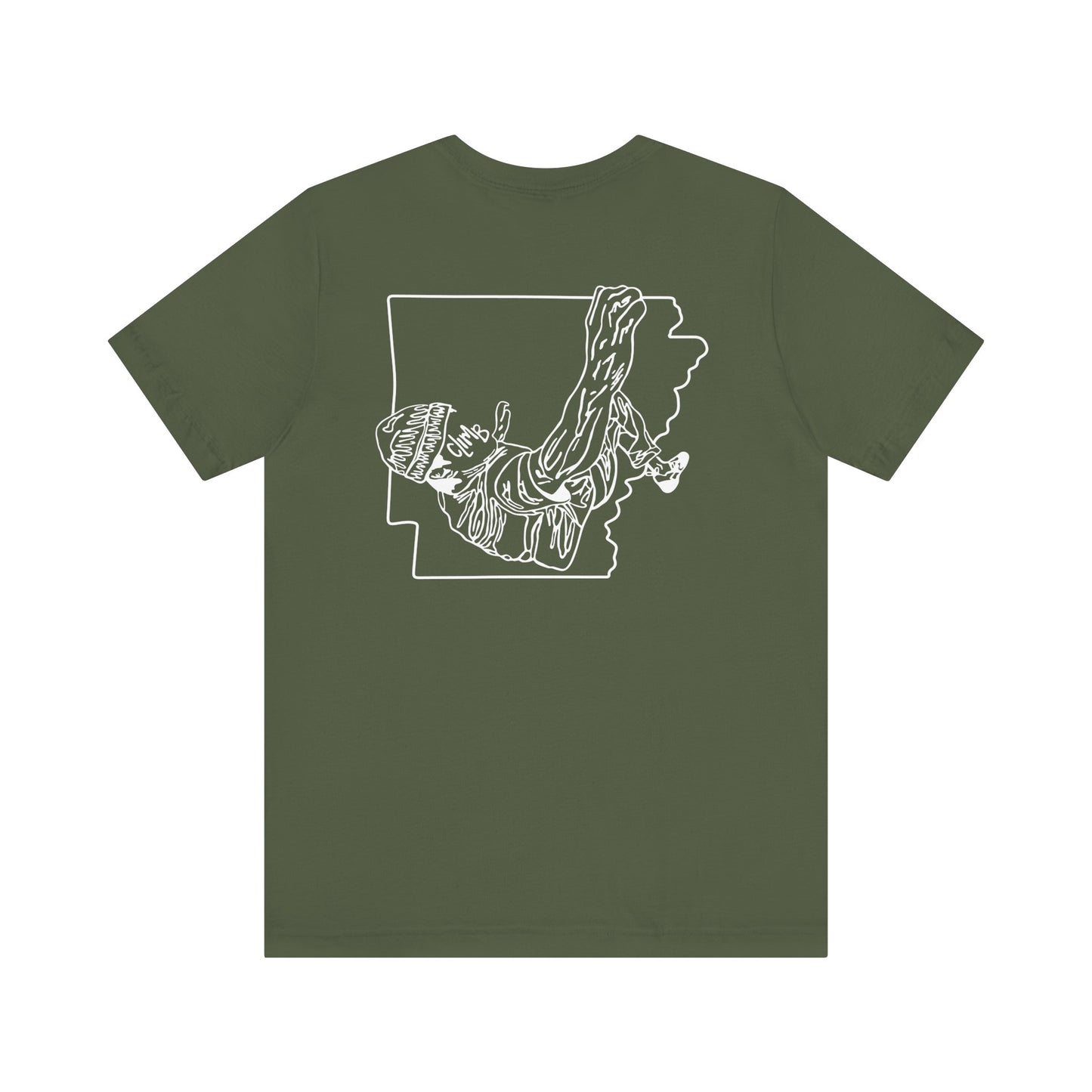 The Natural Flow State | Minimalist Climber Line Art Tee | Modern Climbing & Bouldering Shirt