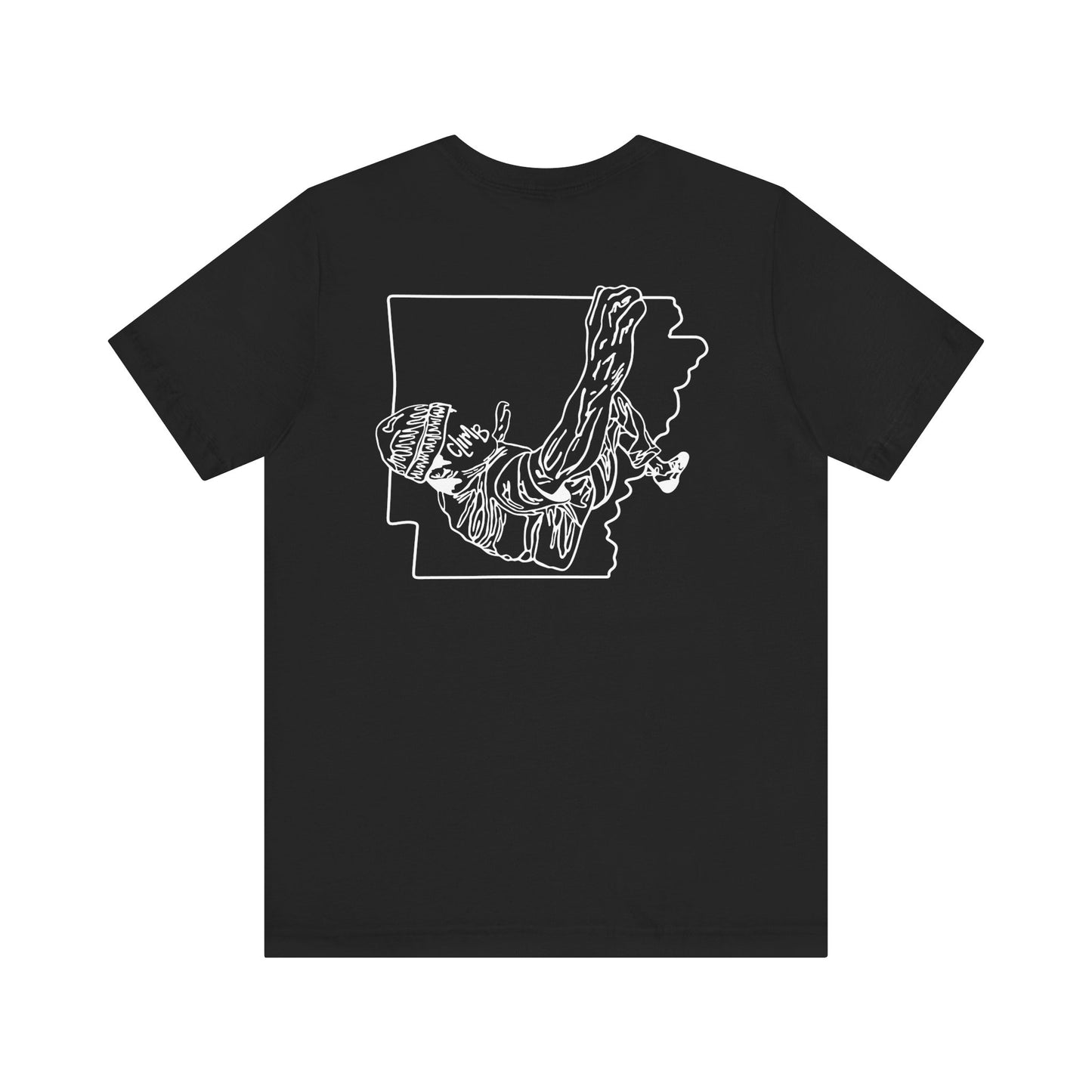 The Natural Flow State | Minimalist Climber Line Art Tee | Modern Climbing & Bouldering Shirt