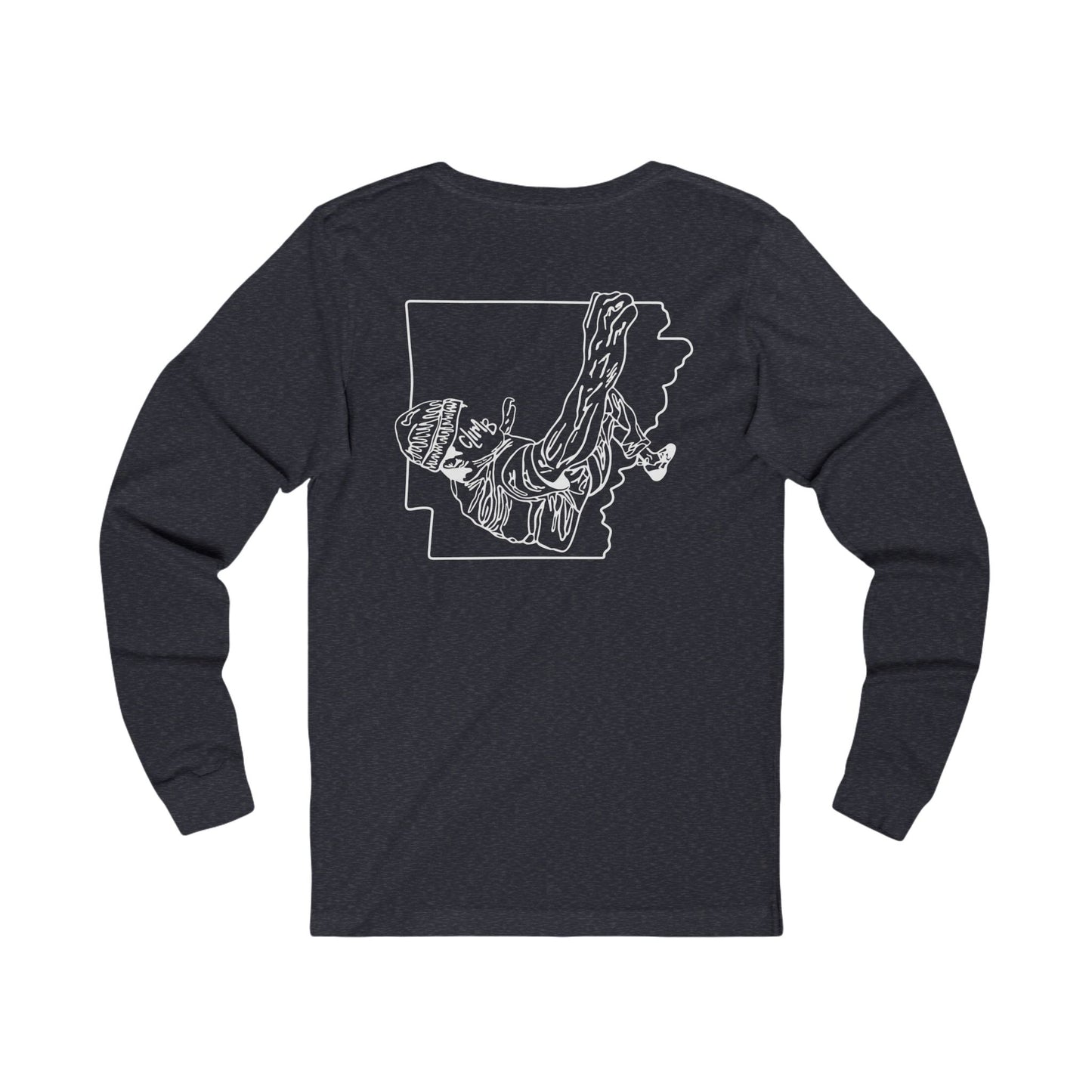 The Natural Flow State | Minimalist Climber Line Art Long-Sleeve Tee | Modern Climbing & Bouldering Shirt