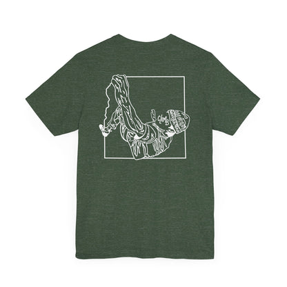The Flow State | Minimalist Climber Line Art Tee | Modern Climbing & Bouldering Shirt