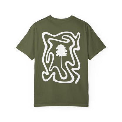 The Lone Pine | Minimalist Nature Line Art Tee | Outdoor-Inspired Design