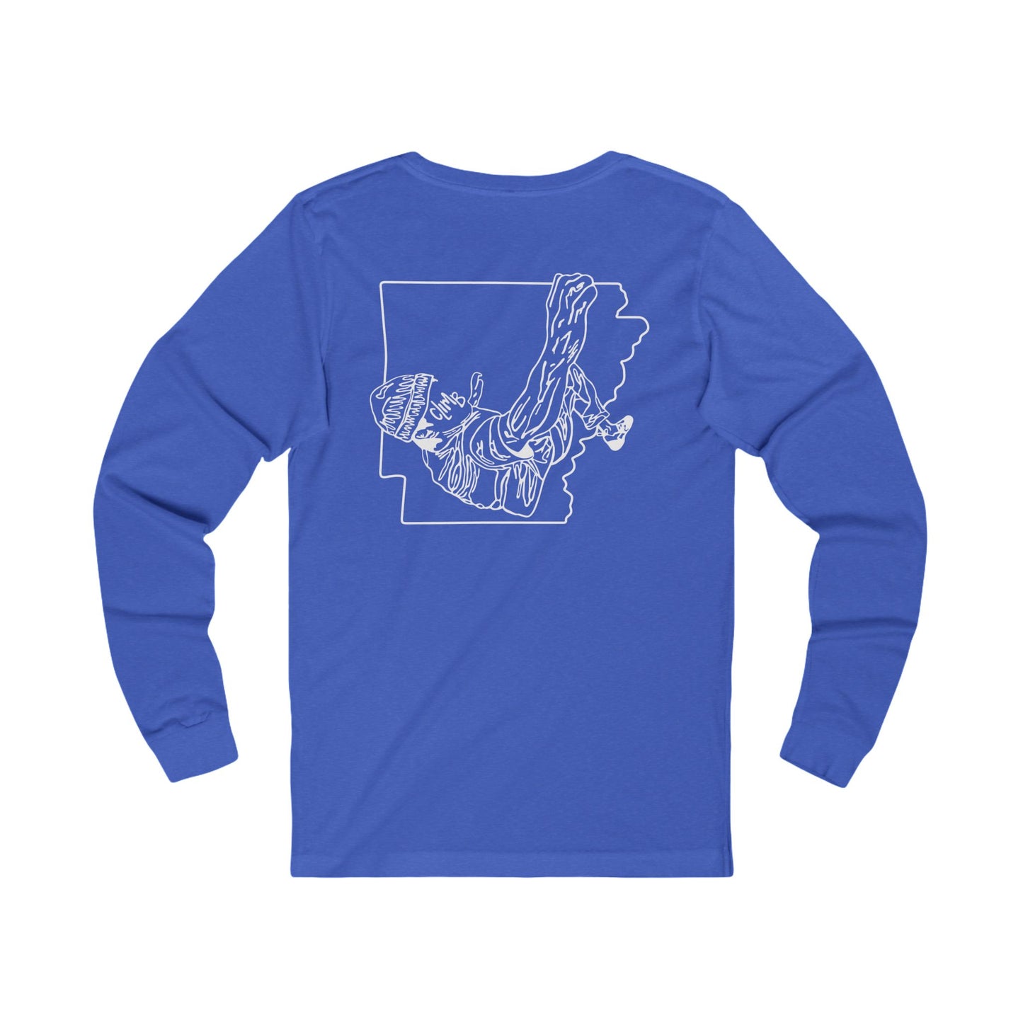 The Natural Flow State | Minimalist Climber Line Art Long-Sleeve Tee | Modern Climbing & Bouldering Shirt