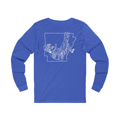 The Natural Flow State | Minimalist Climber Line Art Long-Sleeve Tee | Modern Climbing & Bouldering Shirt