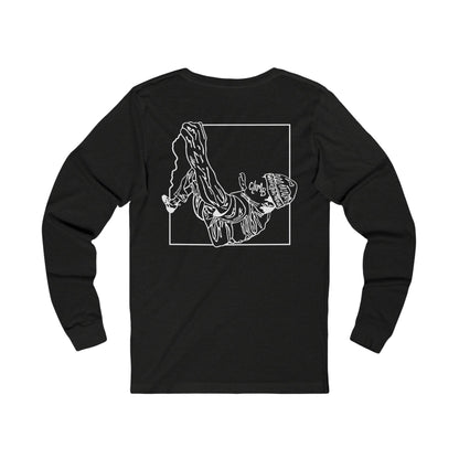 The Flow State | Minimalist Climber Line Art Long-Sleeve Tee | Modern Climbing & Bouldering Shirt