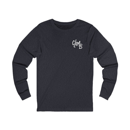 The Natural Flow State | Minimalist Climber Line Art Long-Sleeve Tee | Modern Climbing & Bouldering Shirt