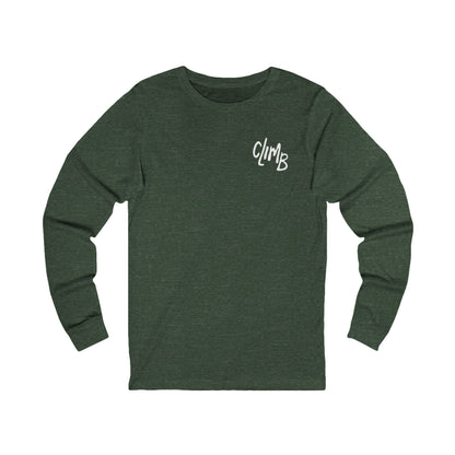 The Flow State | Minimalist Climber Line Art Long-Sleeve Tee | Modern Climbing & Bouldering Shirt