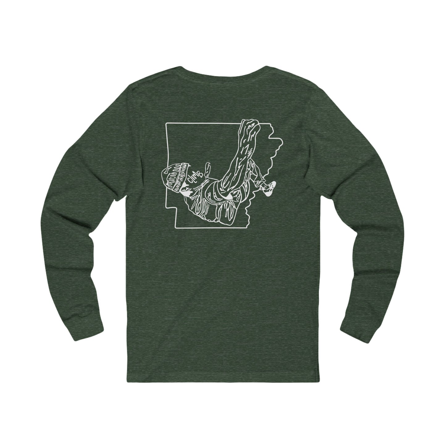 The Natural Flow State | Minimalist Climber Line Art Long-Sleeve Tee | Modern Climbing & Bouldering Shirt