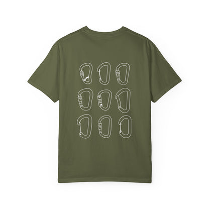 The Rack | Minimalist Carabiner Collection Tee | Climbing Gear Design