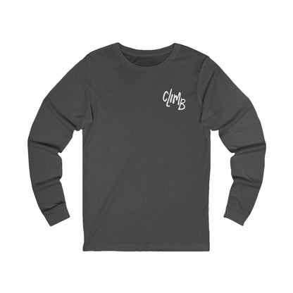 The Natural Flow State | Minimalist Climber Line Art Long-Sleeve Tee | Modern Climbing & Bouldering Shirt