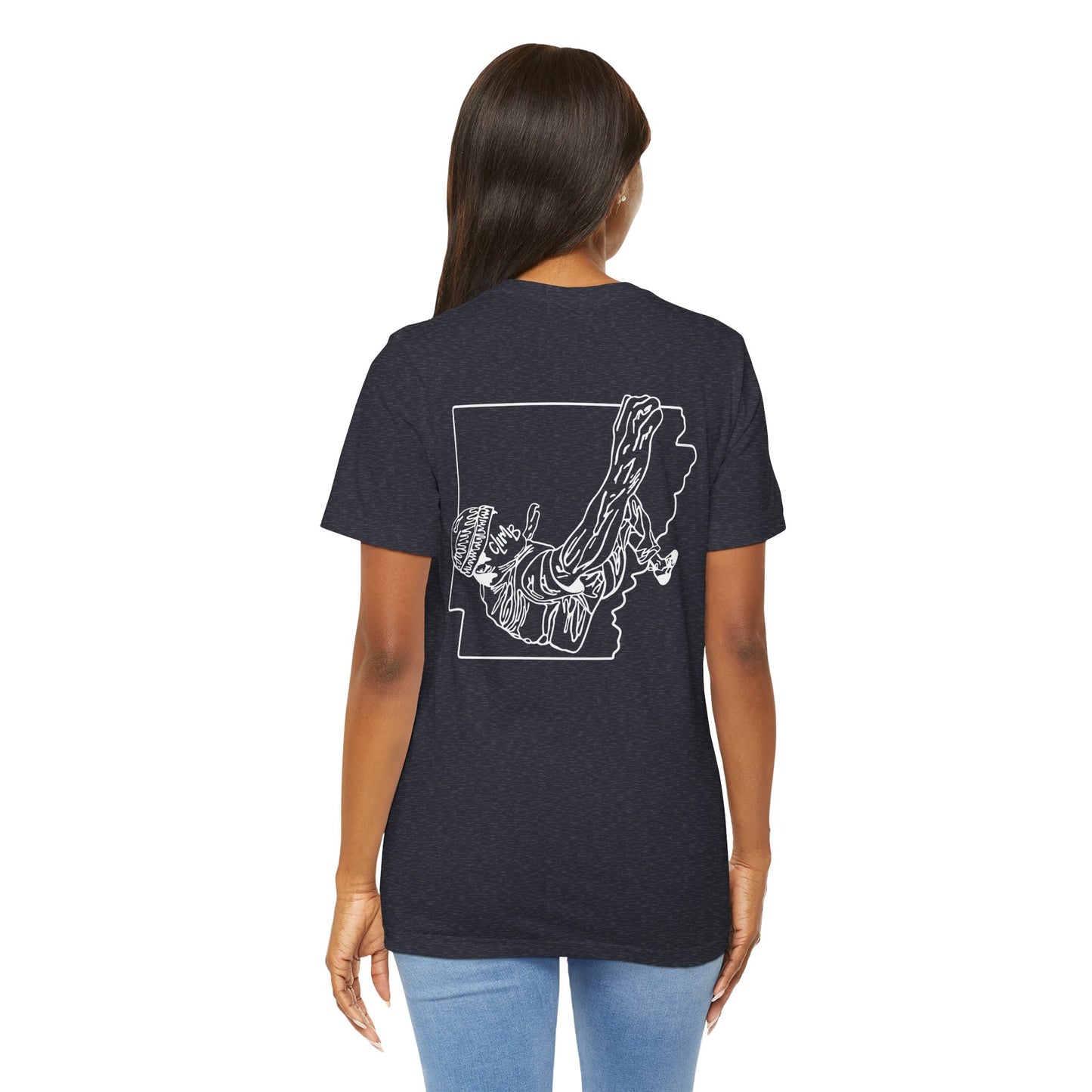 The Natural Flow State | Minimalist Climber Line Art Tee | Modern Climbing & Bouldering Shirt