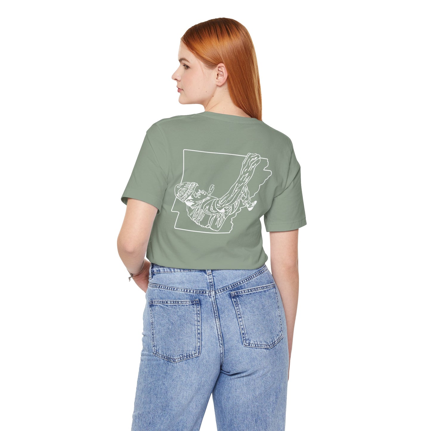 The Natural Flow State | Minimalist Climber Line Art Tee | Modern Climbing & Bouldering Shirt
