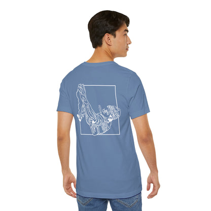The Flow State | Minimalist Climber Line Art Tee | Modern Climbing & Bouldering Shirt